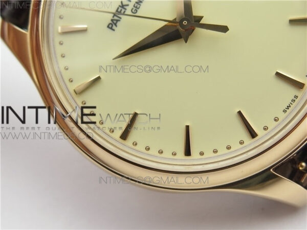 Calatrava 5227R RG ZF 1:1 Best Edition Ivory Dial on Brown Leather Strap A324CS - Image 8