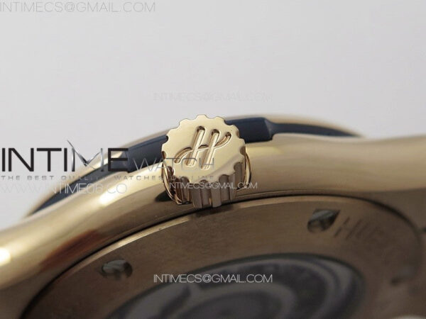 Classic Fusion 42mm RG Paved Diamonds Case And Bezel B50F Paved Diamonds Dial On Blue Gummy Strap A2892 - Image 9