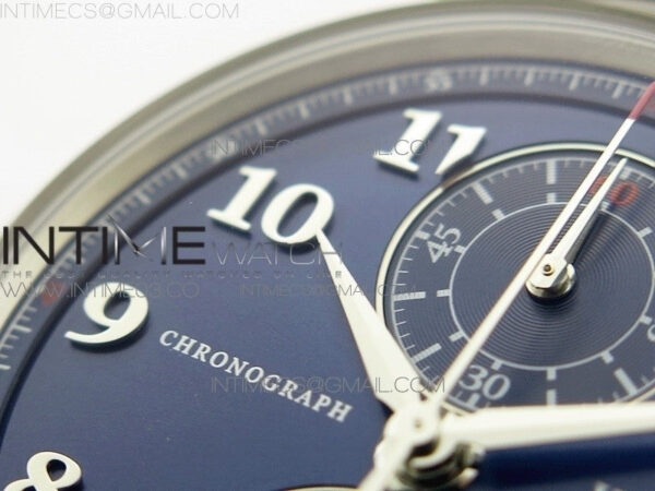 Da Vinci IW393402 SS ZF 1:1 Best Edition Blue Dial SS A7750 On Black Leather Strap - Image 9