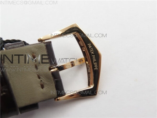 Calatrava 5227R RG ZF 1:1 Best Edition Ivory Dial on Brown Leather Strap A324CS - Image 12