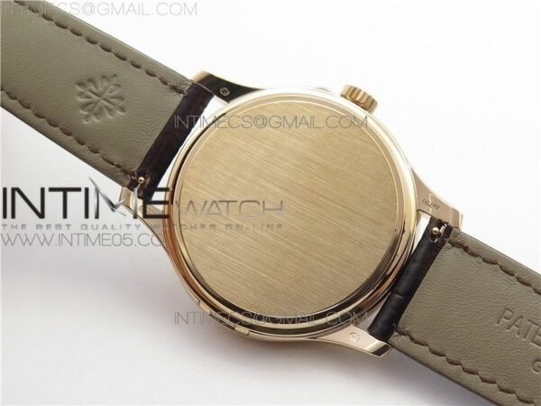 Calatrava 5227R RG ZF 1:1 Best Edition Ivory Dial on Brown Leather Strap A324CS - Image 13