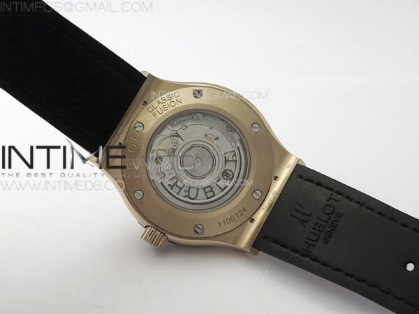 Classic Fusion 42mm RG Paved Diamonds Case And Bezel B50F Paved Diamonds Dial On Blue Gummy Strap A2892 - Image 16