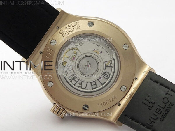 Classic Fusion 42mm RG Paved Diamonds Case And Bezel B50F Paved Diamonds Dial On Blue Gummy Strap A2892 - Image 17