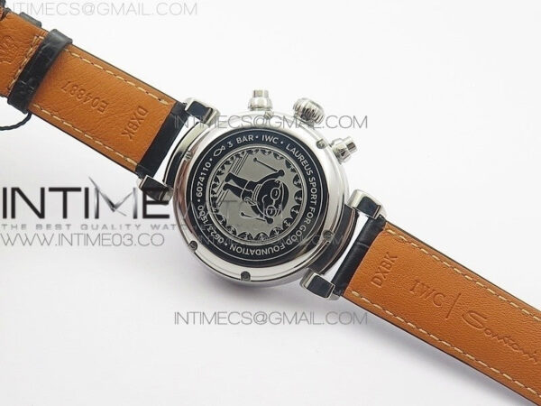 Da Vinci IW393402 SS ZF 1:1 Best Edition Blue Dial SS A7750 On Black Leather Strap - Image 18
