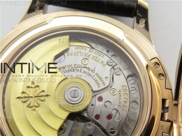 Calatrava 5227R RG ZF 1:1 Best Edition Ivory Dial on Brown Leather Strap A324CS - Image 19