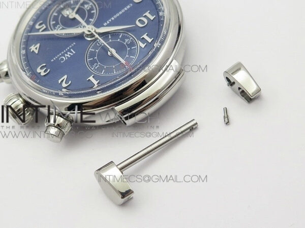 Da Vinci IW393402 SS ZF 1:1 Best Edition Blue Dial SS A7750 On Black Leather Strap - Image 24