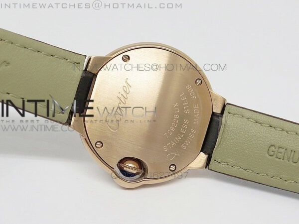 Ballon Bleu 28mm Ladies RG Case White Textured Dial on Brown Leather Ronda Quartz - Image 9