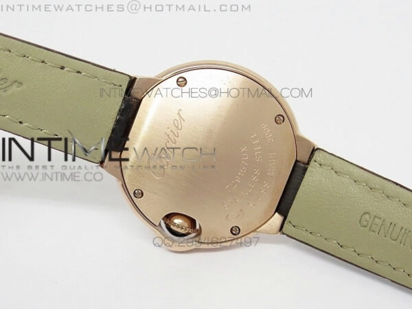 Ballon Bleu 28mm Ladies Diamind Bezel White Textured Dial on Brown Leather Ronda Quartz - Image 9