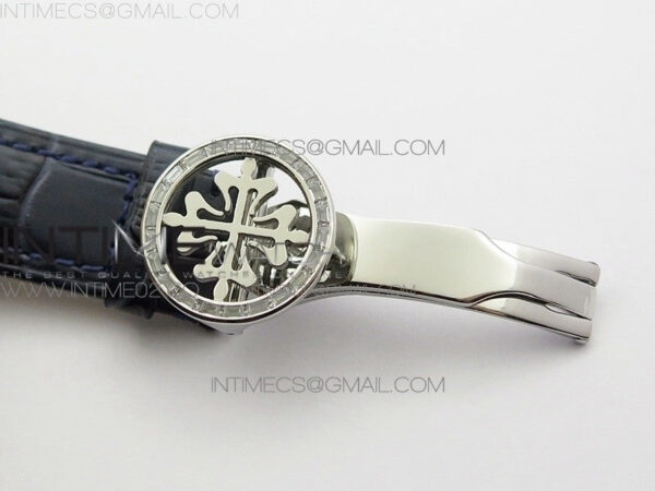 6104P Moon SS Blue Dial Diamond Bezel on Blue Leather Strap A240 - Image 9