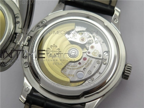 Calatrava 5227R SS ZF 1:1 Best Edition Ivory Dial on Black Leather Strap A324CS - Image 12