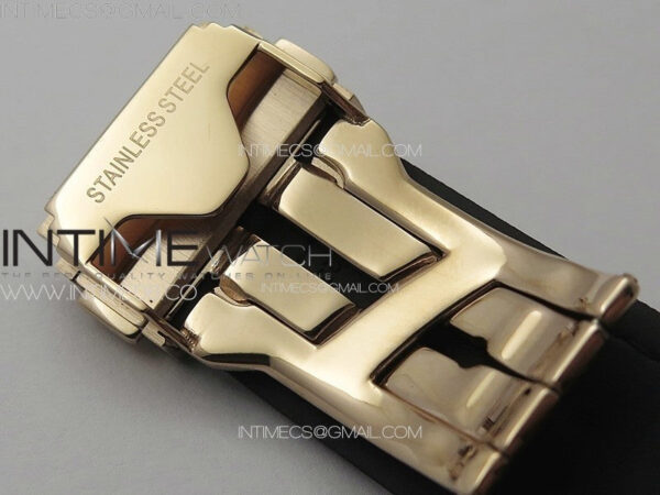 Classic Fusion 42mm RG Paved Diamonds Case And Bezel B50F Paved Diamonds Dial On Gray Gummy Strap A2892 - Image 12
