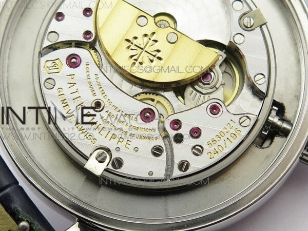 6104P Moon SS Blue Dial Diamond Bezel on Blue Leather Strap A240 - Image 14