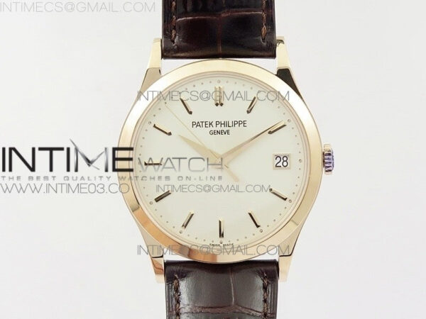 Calatrava 5296R RG ZF 1:1 Best Edition Ivory Dial On Brown Leather Strap 324CS (Free box) - Image 4