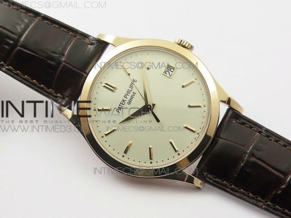 Calatrava 5296R RG ZF 1:1 Best Edition Ivory Dial On Brown Leather Strap 324CS (Free box) - Image 6