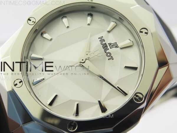 Classic Fusion Orlinski SS B50F 1:1 Best Edition White Faceted Dial on White Rubber Strap A2892 - Image 4