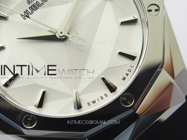Classic Fusion Orlinski SS B50F 1:1 Best Edition White Faceted Dial on White Rubber Strap A2892 - Image 5