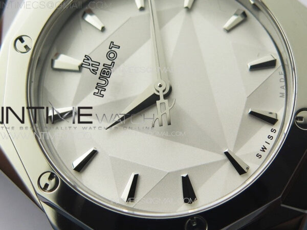 Classic Fusion Orlinski SS B50F 1:1 Best Edition White Faceted Dial on White Rubber Strap A2892 - Image 6