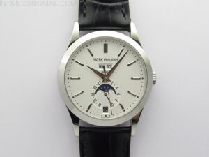 Annual Calendar Complications 5396 SS GRF Best Edition White Dial Sticks Markers on Black leather strap A324