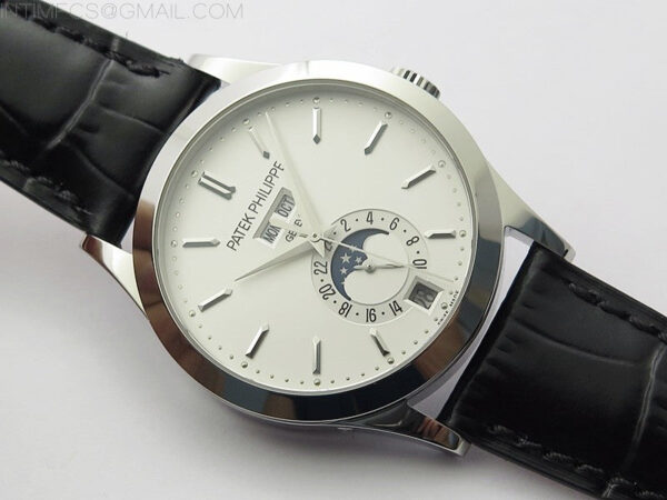 Annual Calendar Complications 5396 SS GRF Best Edition White Dial Sticks Markers on Black leather strap A324 - Image 2