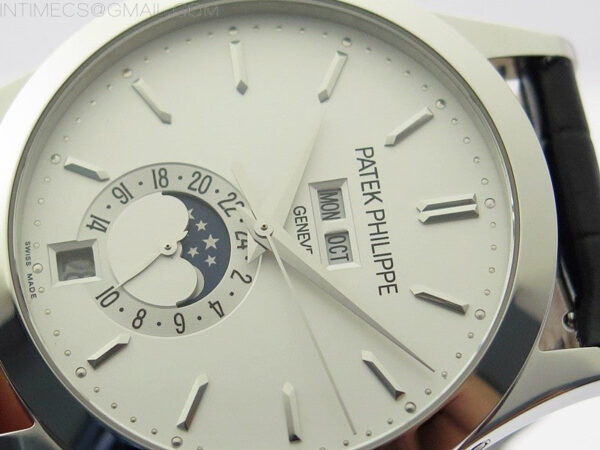Annual Calendar Complications 5396 SS GRF Best Edition White Dial Sticks Markers on Black leather strap A324 - Image 4