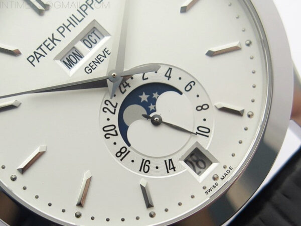 Annual Calendar Complications 5396 SS GRF Best Edition White Dial Sticks Markers on Black leather strap A324 - Image 5