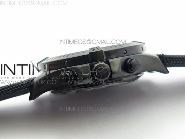 Challenger Chronograph DLC Black Dial on Rubber Strap A7750 - Image 8