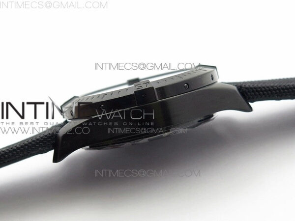 Challenger Chronograph DLC Black Dial on Rubber Strap A7750 - Image 9