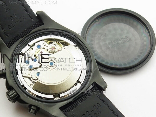 Challenger Chronograph DLC Black Dial on Rubber Strap A7750 - Image 13