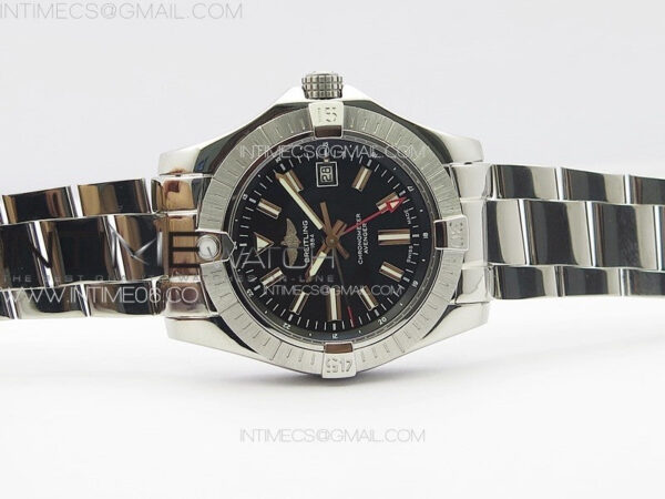 Avenger Automatic 43mm GMT SS B50 Best Edition Black Dial on SS Bracelet A2824 - Image 2