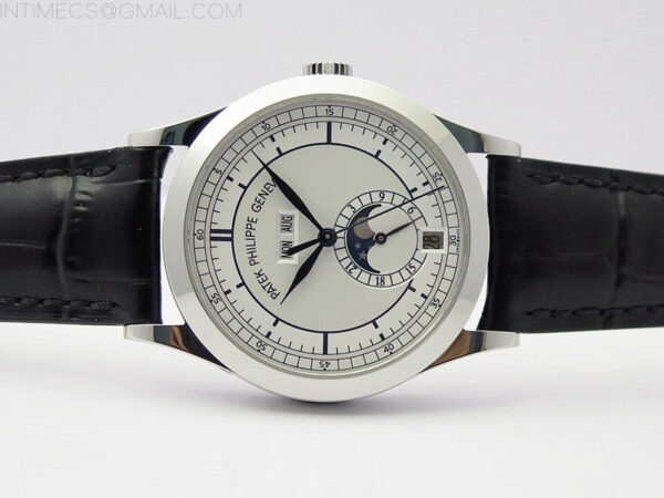 Annual Calendar Complications 5396 SS GRF Best Edition White Dial Blue Markers on Black leather strap A324 - Image 3
