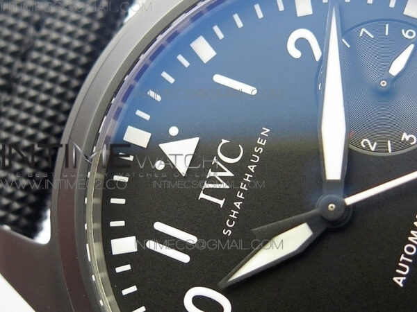 Big Pilot Real PR IW502001 Real Ceramic V2 ZF 1:1 Best Edition Black Dial on Black Calfskin Strap A51111 - Image 6