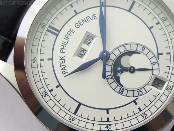 Annual Calendar Complications 5396 SS GRF Best Edition White Dial Blue Markers on Black leather strap A324 - Image 7