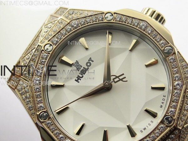 Classic Fusion Orlinski RG Full Diamonds APSF 1:1 Best Edtion White Faceted Dial on White Rubber Strap A2892 - Image 7