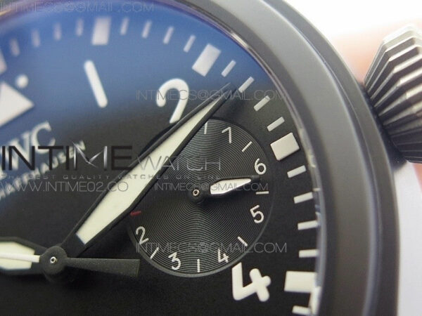 Big Pilot Real PR IW502001 Real Ceramic V2 ZF 1:1 Best Edition Black Dial on Black Calfskin Strap A51111 - Image 7