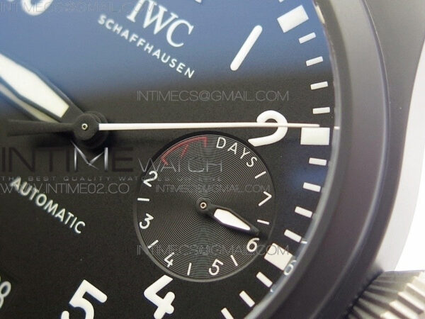 Big Pilot Real PR IW502001 Real Ceramic V2 ZF 1:1 Best Edition Black Dial on Black Calfskin Strap A51111 - Image 8