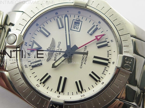 Avenger Automatic 43mm GMT SS B50 Best Edition White Dial on SS Bracelet A2824 - Image 3