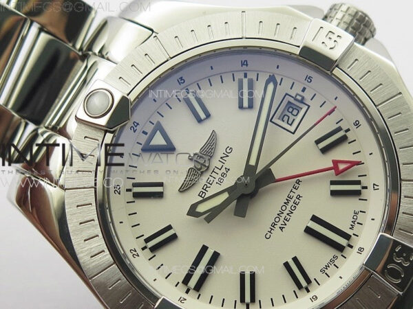 Avenger Automatic 43mm GMT SS B50 Best Edition White Dial on SS Bracelet A2824 - Image 2