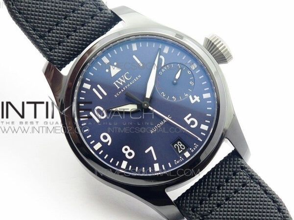 Big Pilot Real PR IW502003 Real Ceramic V2 ZF 1:1 Best Edition on Black Calfskin Strap A51111 - Image 2