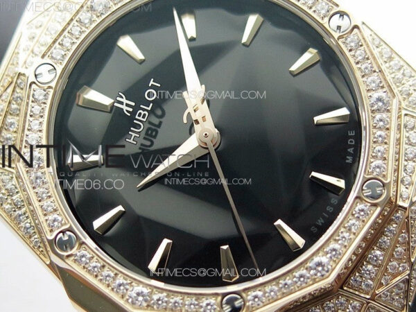 Classic Fusion Orlinski RG Full Diamonds APSF 1:1 Best Edtion Black Faceted Dial on Black Rubber Strap A2892 - Image 6