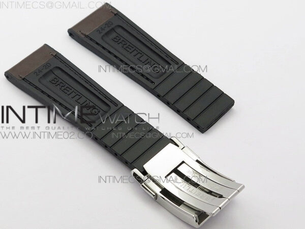 Copy of Breitling Blue Gummy Rubber Strap 24/20 + Genuine Clasp - Image 2