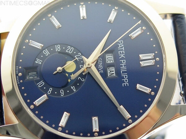 Annual Calendar Complications 5396 RG GRF Best Edition Blue dial T Crystal Markers on Blue leather strap A324 - Image 4