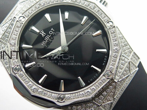 Classic Fusion Orlinski SS Full Diamonds APSF 1:1 Best Edtion Black Faceted Dial on Black Rubber Strap A2892 - Image 5
