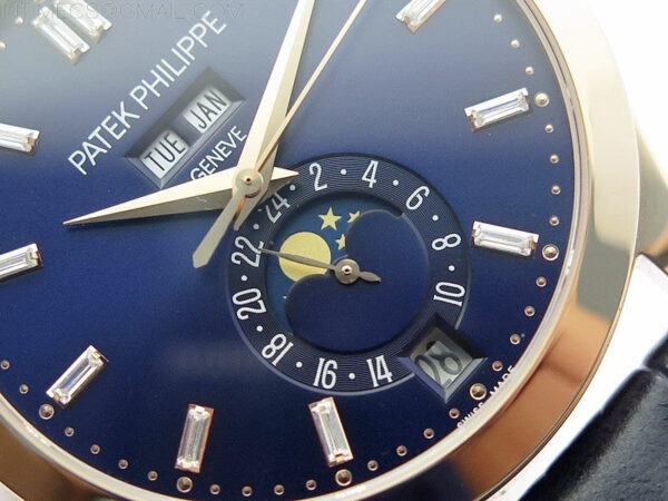Annual Calendar Complications 5396 RG GRF Best Edition Blue dial T Crystal Markers on Blue leather strap A324 - Image 5