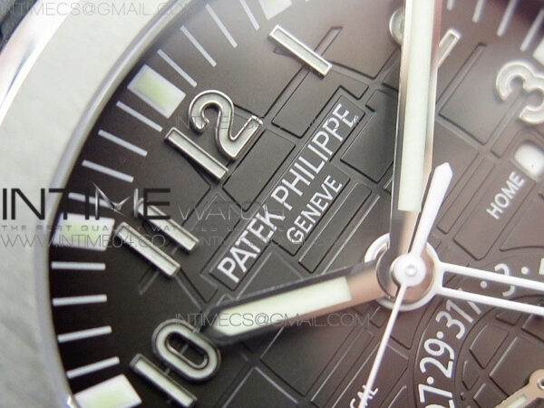Aquanaut 5164A SS GRF Best Edition Brown Dial on Black Rubber Strap A324 - Image 8