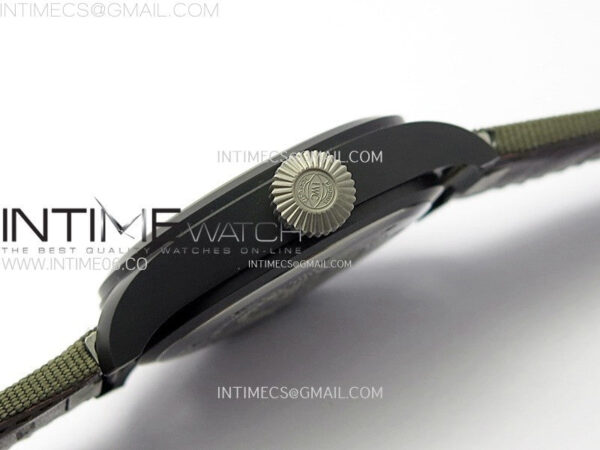 Big Pilot IW329801 Real Ceramic M+F 1:1 Best Edition Black Dial on Green Calfskin Strap SEIKO 8N-24 - Image 8