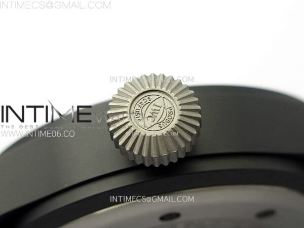 Big Pilot IW329801 Real Ceramic M+F 1:1 Best Edition Black Dial on Green Calfskin Strap SEIKO 8N-24 - Image 9