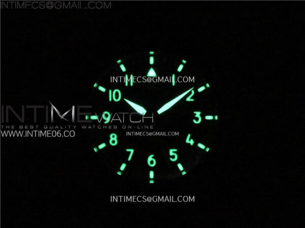 Big Pilot IW329801 Real Ceramic M+F 1:1 Best Edition Black Dial on Green Calfskin Strap SEIKO 8N-24 - Image 23