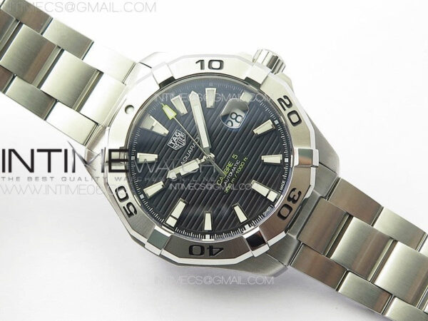 Aquaracer Calibre 5 44mm TARF 1:1 Best Edition Black Dial SS Bezel on SS Bracelet SW200 - Image 2