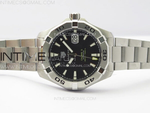 Aquaracer Calibre 5 44mm TARF 1:1 Best Edition Black Dial SS Bezel on SS Bracelet SW200 - Image 3