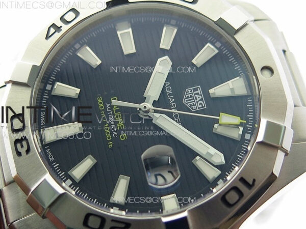 Aquaracer Calibre 5 44mm TARF 1:1 Best Edition Black Dial SS Bezel on SS Bracelet SW200 - Image 4